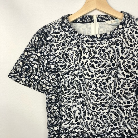 Boden Isla Blue & White Floral Shift Short Sleeve Dress 6 - Picture 4 of 5